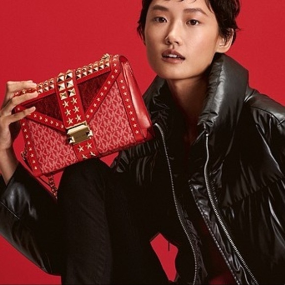 Michael Kors Handbags - Michael Kors Whitney Star embellished bag red